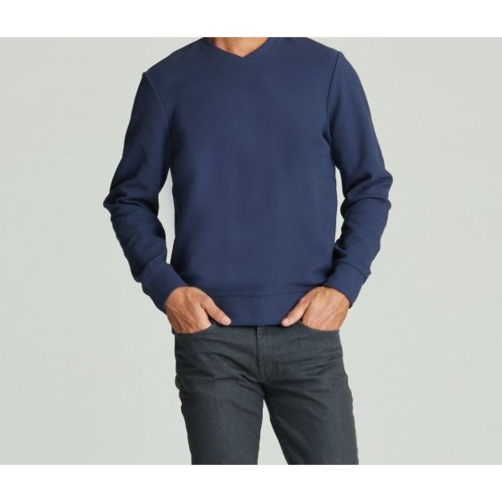 NWT AETHER Apparel Marshall Pullover Sweater Nordic Navy Textured Knit Mens S